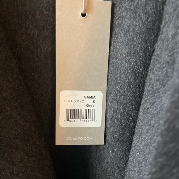 NWT Soia & Kyo double face wool-blend wrap coat, gray, worn by Taylor Swift, S - Picture 9 of 10
